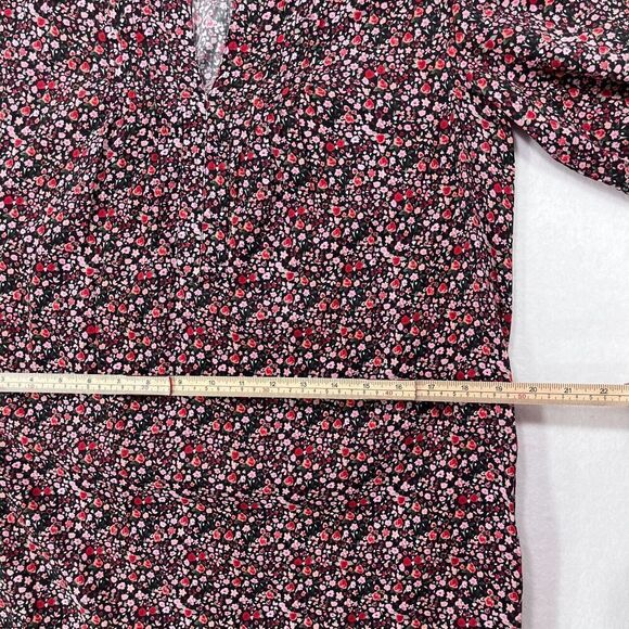 Margaret O'Leary Dress Women XS Black Pink Floral Midi Cottagecore Prairie Boho - Picture 10 of 15